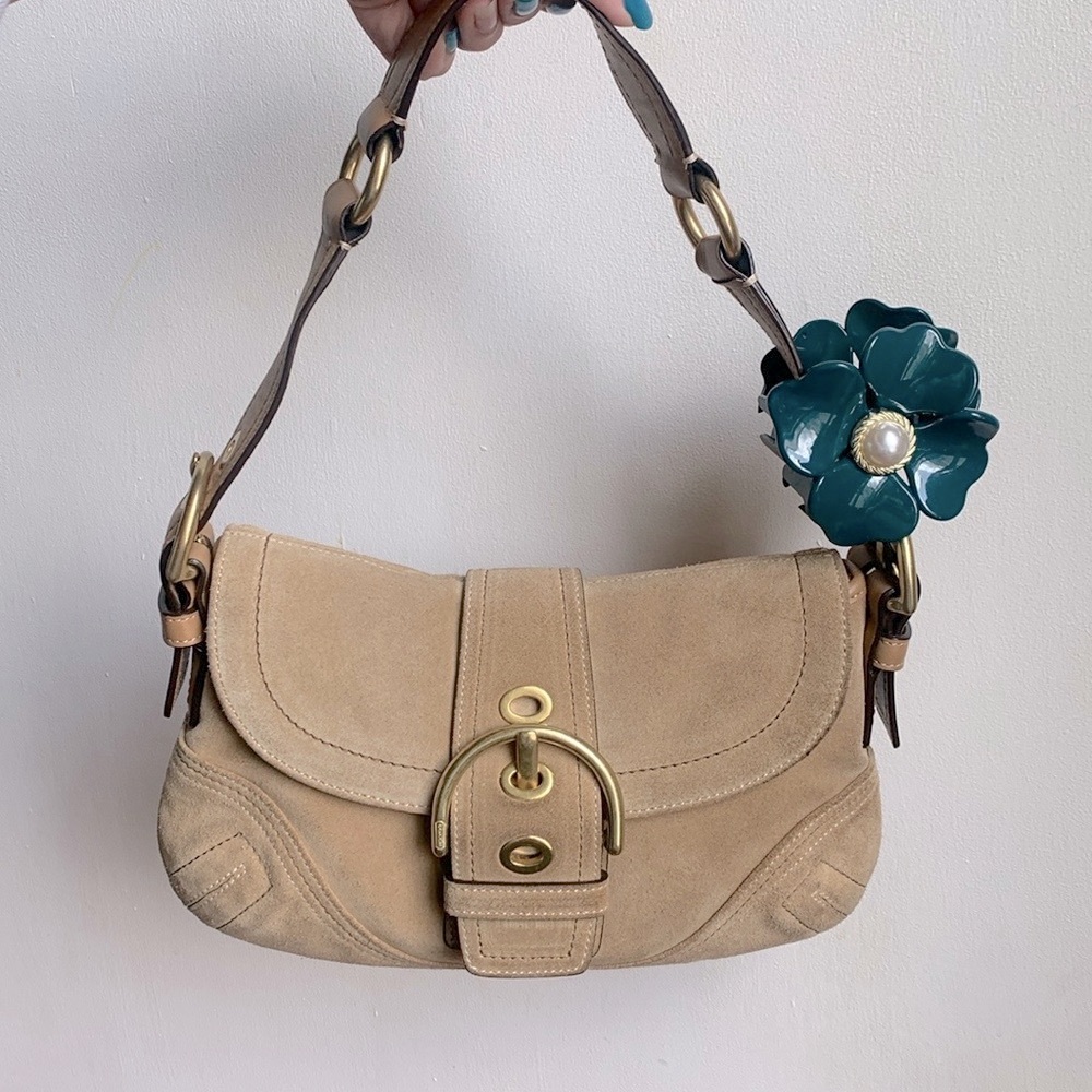 Coach Tan Suede Mini Soho Shoulder Bag - Picture 1 of 16